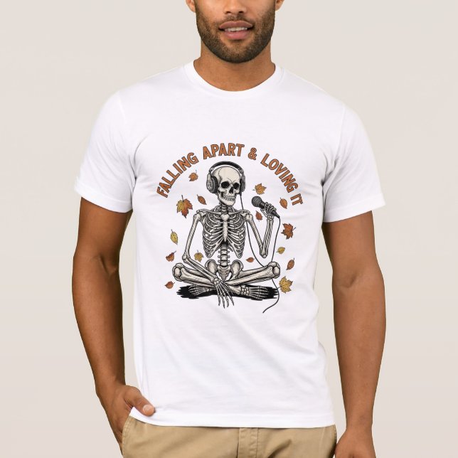 Camiseta Esqueleto Desmoronando e Amando (Frente)