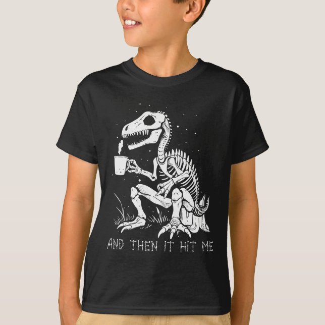 Camiseta Esqueleto Divertido Dinossauro Gótico de Costume M (Frente)