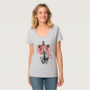 Camiseta Esqueleto Divertido do Coração Eu Te Amo