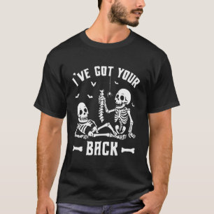 Camiseta Esqueleto Divertido do Dia das Bruxas Espinha Crân