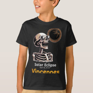 Camiseta Esqueleto Divertido Eclipse Solar Vincennes Indian