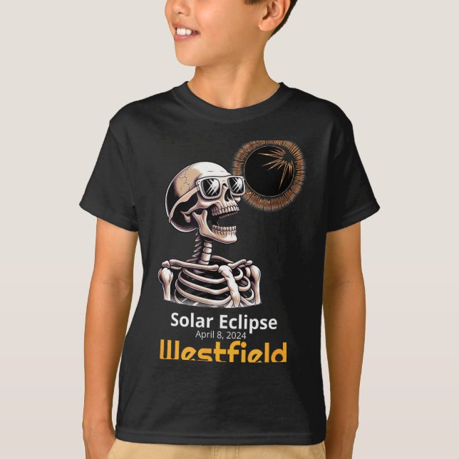 Camiseta Esqueleto Divertido Eclipse Solar Westfield Indian (Frente)