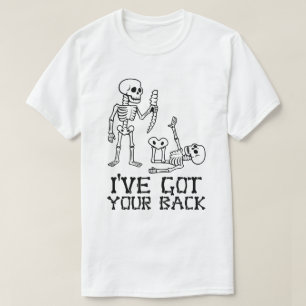 Camiseta Esqueleto Divertido “Estou Aqui Para Você” Piada –