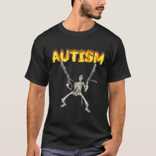 Camiseta Esqueleto do Autismo Engraçado Meme Dank Específic