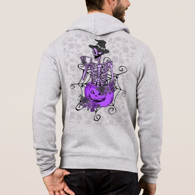 Camiseta Esqueleto do Bebendo Halloween (Verso)