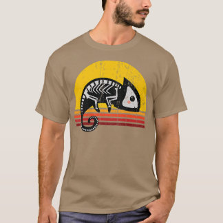 Camiseta Esqueleto do Camaleão Cinto Retro Vintage Hallowee