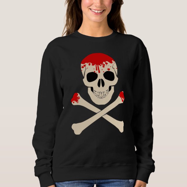 Camiseta esqueleto do crânio de halloween (Frente)