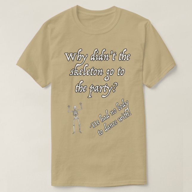 Camiseta Esqueleto do Dia de as Bruxas engraçado  (Frente do Design)