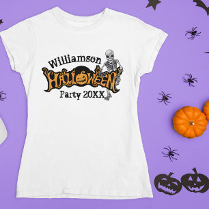 Camiseta Esqueleto do Festa de Halloween da Família Persona