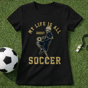 Camiseta Esqueleto do Futebol Citam Minha Vida é Tudo Sobre