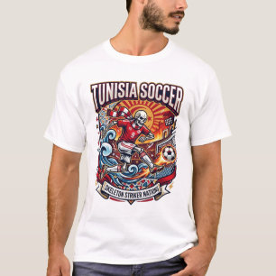 Camiseta Esqueleto do Futebol da Tunísia Nações Atacante Pr