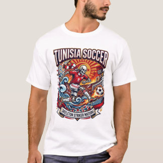 Camiseta Esqueleto do Futebol da Tunísia Nações Atacante Pr