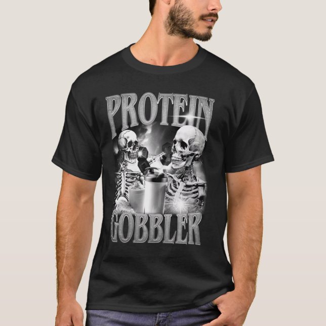 Camiseta Esqueleto do Ginásio Devorador de Proteínas Levant (Frente)