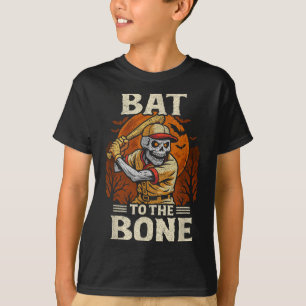 Camiseta Esqueleto do Halloween de beisebol - Bat do Hallow