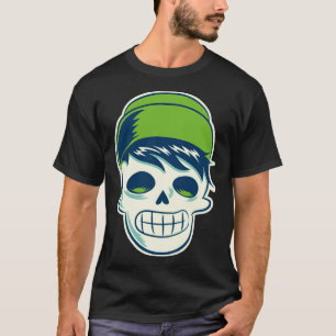 Camiseta Esqueleto do hipster com Beanie