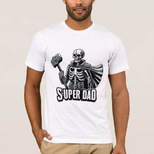 Camiseta Esqueleto do Super Pai Engraçado do Dia de os pais