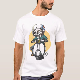 Camiseta Esqueleto Engraçado Andando de Bicicleta