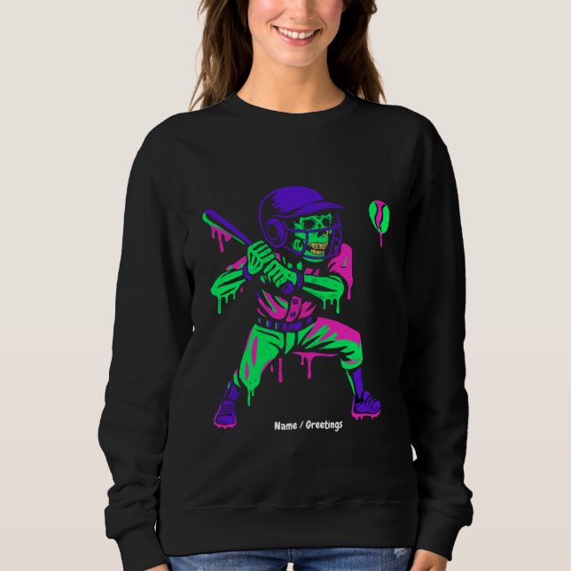 Camiseta Esqueleto Engraçado Batendo Sorvete Derrubando Bas (Frente)