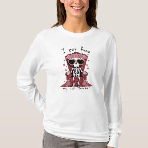 Camiseta Esqueleto engraçado do Dia de os namorados