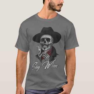 Camiseta Esqueleto Engraçado Fumando 