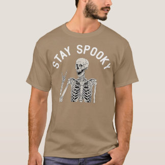 Camiseta Esqueleto Engraçado Mantenha-se assustador Estação