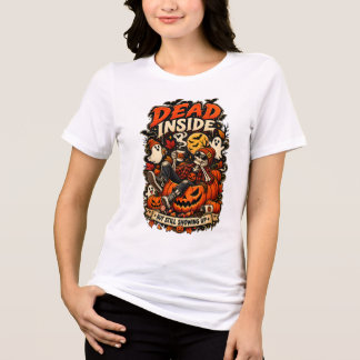Camiseta Esqueleto engraçado morto por dentro, mas ainda ap