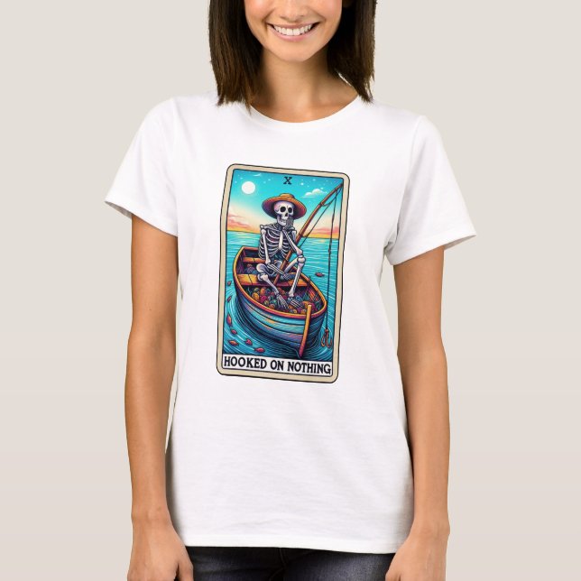 Camiseta Esqueleto Engraçado Pescado sem Tarot (Frente)