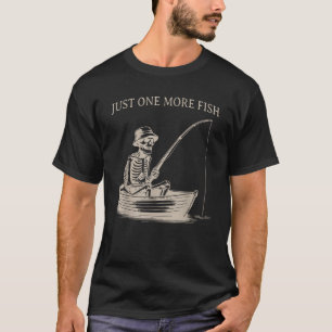 Camiseta Esqueleto Engraçado Pescar Apenas Mais Um Barco De