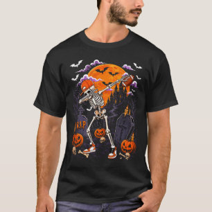 Camiseta Esqueleto fazendo dabbing fantasia de Halloween jo