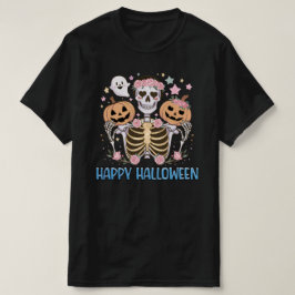 Camiseta Esqueleto Feliz de Halloween