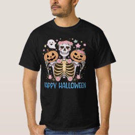 Camiseta Esqueleto Feliz de Halloween