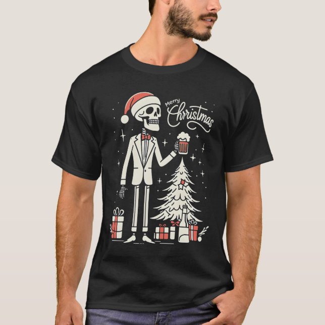Camiseta Esqueleto Feliz de Natal (Frente)