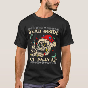 Camiseta Esqueleto Festivo Sarcástico Irônico Natal Feio