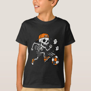 Camiseta Esqueleto Futebol Abóbora Fantasia Halloween Menin