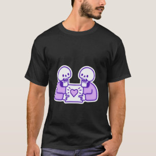 Camiseta Esqueleto Gelado Segurando Shir de Leve Longa com 