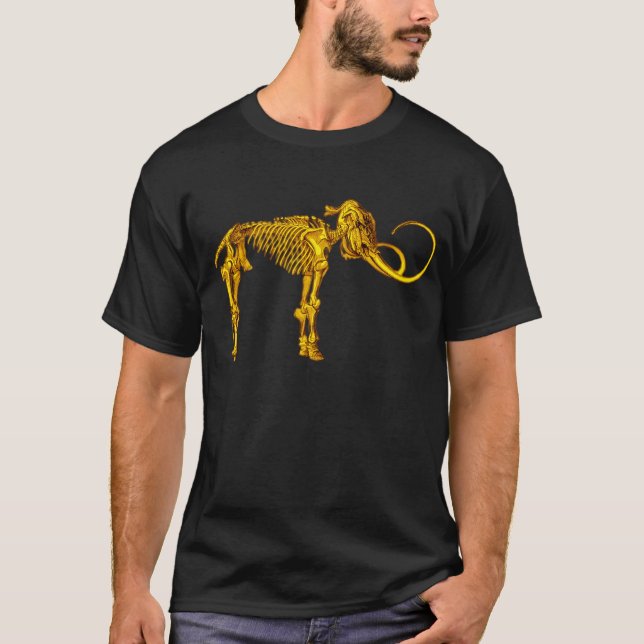 Camiseta Esqueleto gigantesco Dourado (Frente)