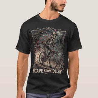 Camiseta Esqueleto Gótico de Bicicleta Macabro