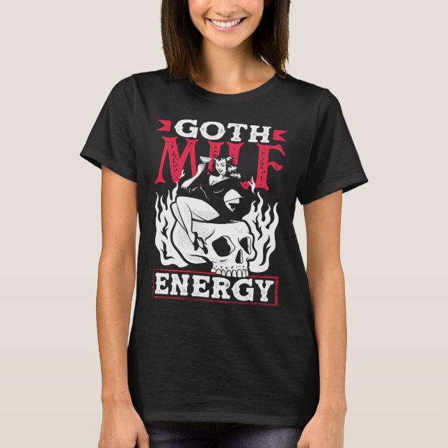 Camiseta Esqueleto Gótico Escuro de Energia da Mãe gótico (Frente)