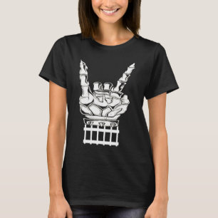 Camiseta Esqueleto Guitarra Rock & Roll Caveira guitarrista