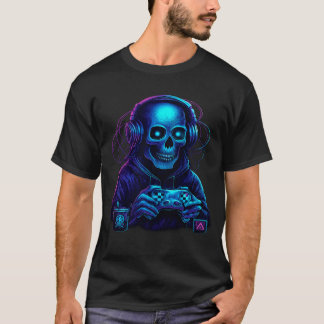 Camiseta Esqueleto Halloween Crânio Gamer Abóbora Assustado