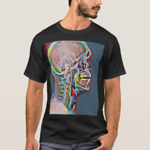 Camiseta Esqueleto humano Abstrato do crânio Anatomia Arte