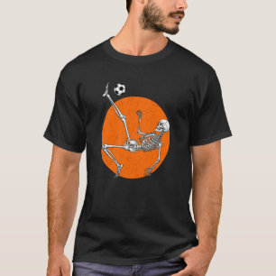 Camiseta Esqueleto Jogador de Futebol Chute de Bicicleta Ch