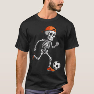 Camiseta Esqueleto Jogando Futebol Meninos Homens Funny Hal