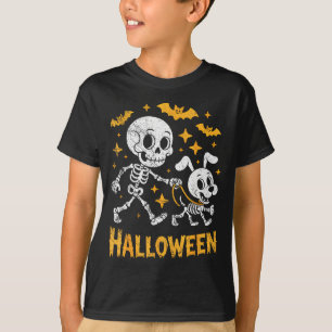 Camiseta Esqueleto Lidera Cachorro Crânio Engraçado Pet Par