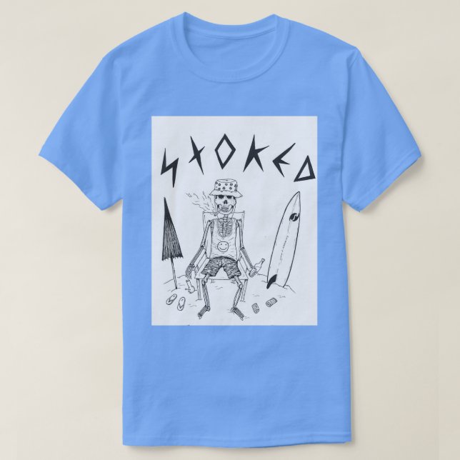 Camiseta Esqueleto na praia (Frente do Design)