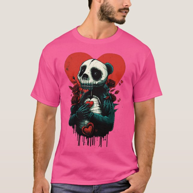 Camiseta Esqueleto Panda Amor (Frente)