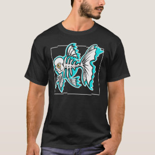 Camiseta Esqueleto Pré-Histórico de Peixe Fantasma Paleonto