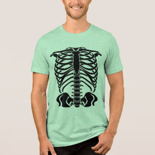 Camiseta Esqueleto Preto Caixa Torácica