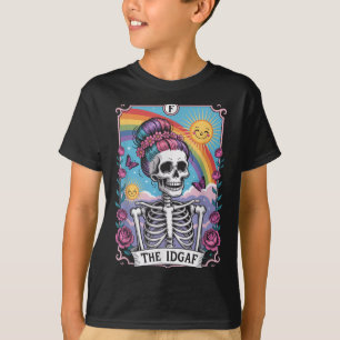 Camiseta Esqueleto Sarcástico O Cartão de Tarot Divertido I