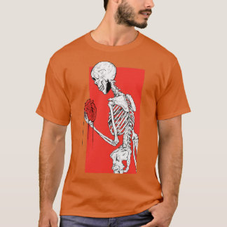 Camiseta Esqueleto segurando seu coração